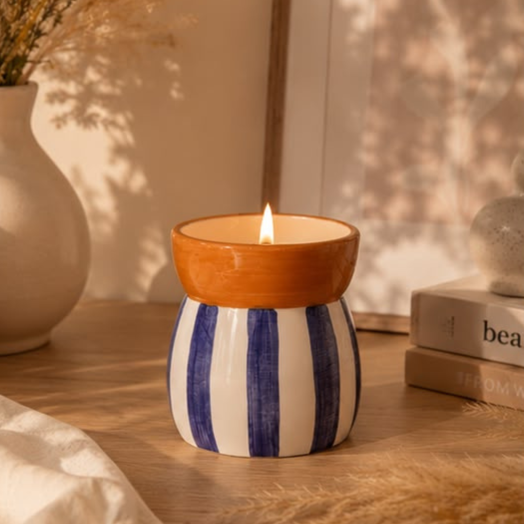 Bougie céramique "Escale à Santorin"
