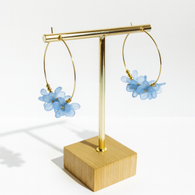 Créoles fleuries bleues - Hanoï
