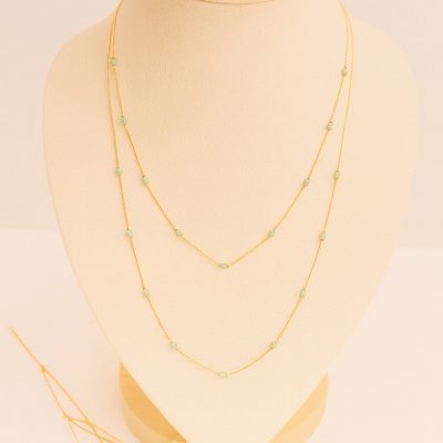 Collier perles turquoise - Mykonos