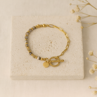 Bracelet perles beige beige